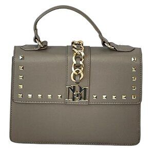 Badgley Mischka Sachel Purse Faux Leather with Gold Tone Embellishments